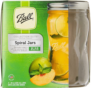 Ball Jars 1440061184 Elite Spiral Crafts Supplies, 28 oz, Clear