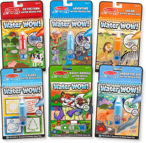 Melissa & Doug On The Go Water Wow! Activity Pad 6-Pack (The Original Reusable Water-Reveal Coloring Books - Great for Girls and Boys - Best for 3, 4, 5, 6, and 7 Year Olds)