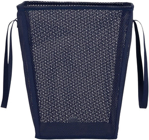 Household Essentials Blue Tapered Square Mesh Collapsible Laundry Hamper with Handles