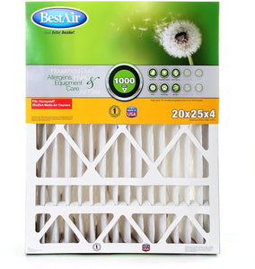 BestAir HW2025-8R Air Cleaning Furnace Filter, MERV 8, Removes Allergens & Contaminants, for Honeywell Models, 20" x 25" x 4", Single Pack