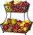 Gourmet Basics by Mikasa Loop and Lattice 2-Tier Metal Rectangular Fruit Storage Basket, 14-Inch, Antique Black