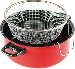 Gourmet Chef JL-5304R Non-Stick Deep Fryer with Frying Basket and Glass Cover, 6.5-Quart