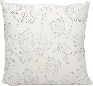 Nourison Mina Victory L1308 Rhinestone Flowers Mina Victory Cream Decorative Pillow, 20" x 20"