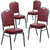 Flash Furniture 4 Pk. HERCULES Series Crown Back Stacking Banquet Chair in Burgundy Vinyl - Silver Vein Frame