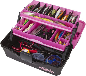 Flambeau Outdoors 6382FP 2-Tray - Classic Tray Tackle Box - Frost Pink/Black