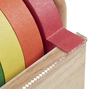 ECR4Kids Decorative Children's Craft Tape Wooden Dispenser with 10 Assorted Color Tape Rolls