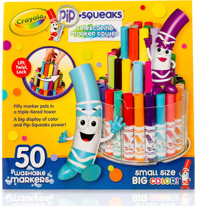 Crayola 588750 Pip-Squeaks Telescoping Marker Tower, Assorted Colors (Set of 50)