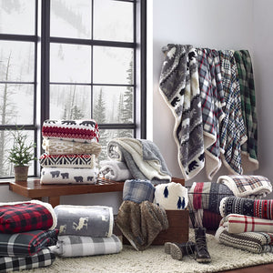 Eddie Bauer | Throw Blanket-Reversible Sherpa Cover, Soft & Cozy, Perfect for Bed or Couch