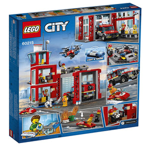 LEGO City Fire Station 60215 Fire Rescue Tower Building Set with Emergency Vehicle Toys includes Firefighter Minifigures for Creative Play (509 Pieces)