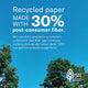 Hammermill Great White 30% Recycled 20lb Copy Paper, 8.5 x 11, 1 Ream, 3 Hole Punched, 500 Sheets, Made in USA, Sustainably Sourced From American Family Tree Farms