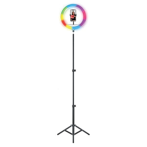 PRO Live Stream LED Selfie RGB Ring Light with Floor Stand (14-Inch, 256 LEDs)